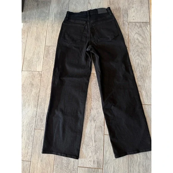 Madewell Perfect Vintage Wide Leg Jean 27 Black DM7541 High Rise Denim Womens - Picture 13 of 14